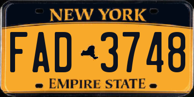 NY license plate FAD3748