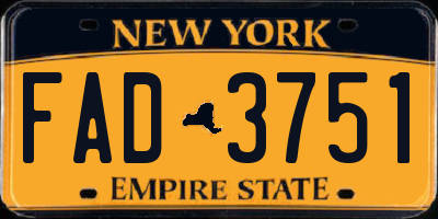 NY license plate FAD3751