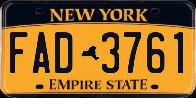 NY license plate FAD3761
