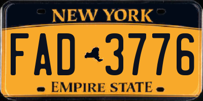 NY license plate FAD3776