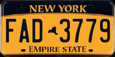 NY license plate FAD3779