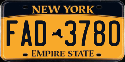 NY license plate FAD3780