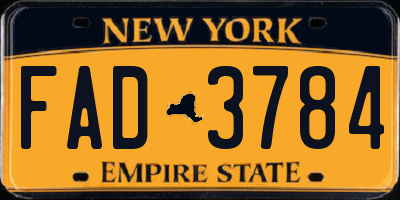 NY license plate FAD3784