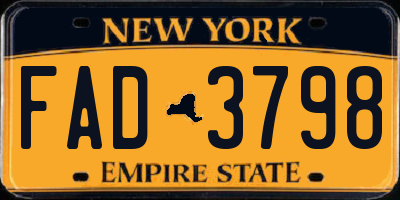 NY license plate FAD3798