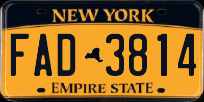 NY license plate FAD3814