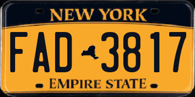 NY license plate FAD3817