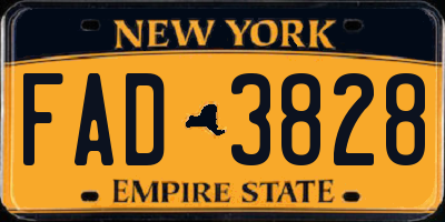 NY license plate FAD3828