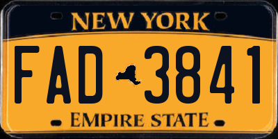 NY license plate FAD3841