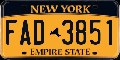 NY license plate FAD3851