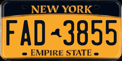 NY license plate FAD3855