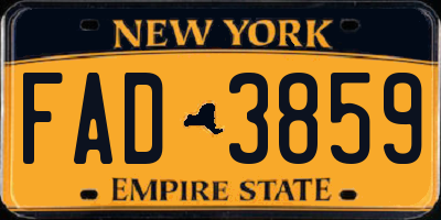 NY license plate FAD3859