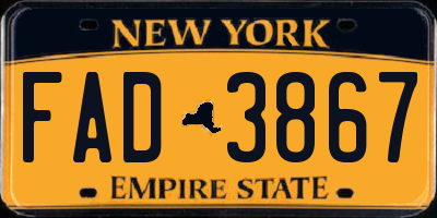 NY license plate FAD3867