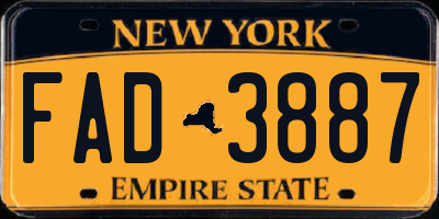 NY license plate FAD3887