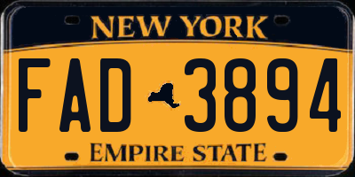 NY license plate FAD3894