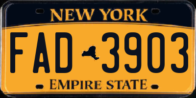 NY license plate FAD3903