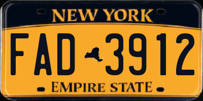 NY license plate FAD3912