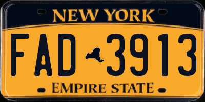 NY license plate FAD3913