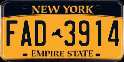 NY license plate FAD3914