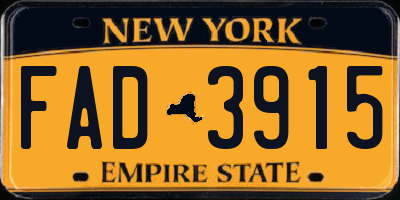 NY license plate FAD3915