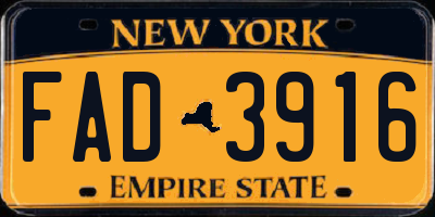 NY license plate FAD3916