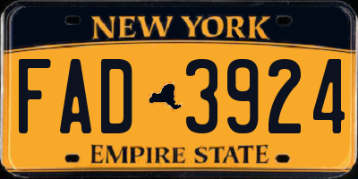 NY license plate FAD3924