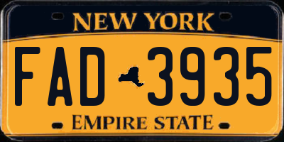 NY license plate FAD3935