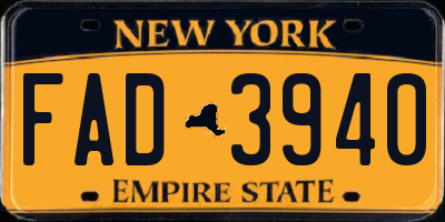 NY license plate FAD3940