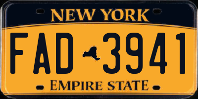 NY license plate FAD3941