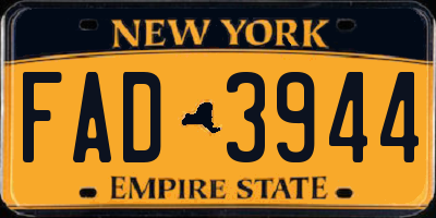 NY license plate FAD3944