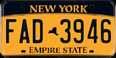 NY license plate FAD3946