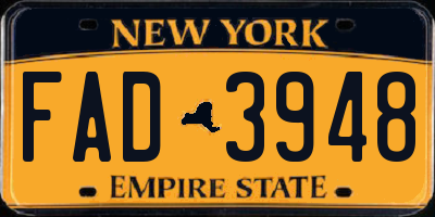 NY license plate FAD3948