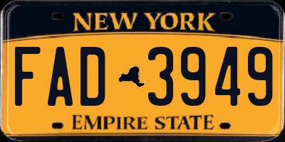 NY license plate FAD3949