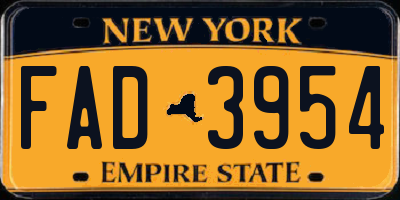 NY license plate FAD3954