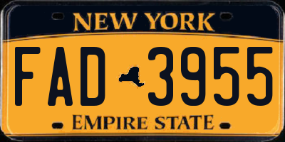 NY license plate FAD3955