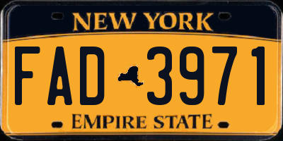 NY license plate FAD3971