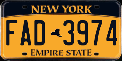 NY license plate FAD3974