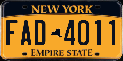 NY license plate FAD4011