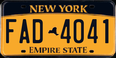 NY license plate FAD4041