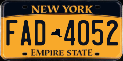 NY license plate FAD4052