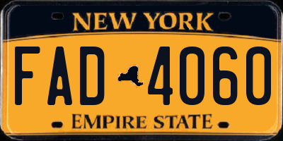 NY license plate FAD4060