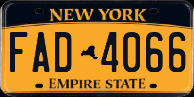 NY license plate FAD4066