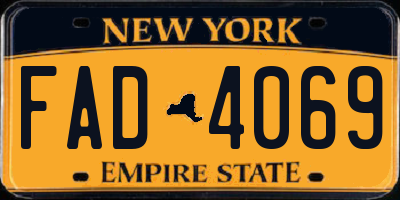 NY license plate FAD4069