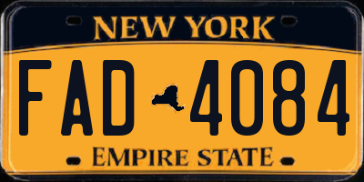 NY license plate FAD4084