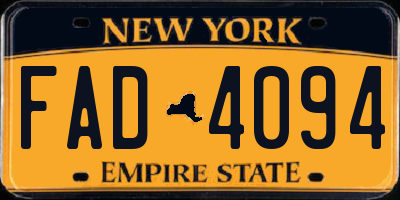 NY license plate FAD4094
