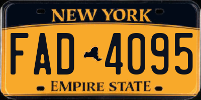 NY license plate FAD4095