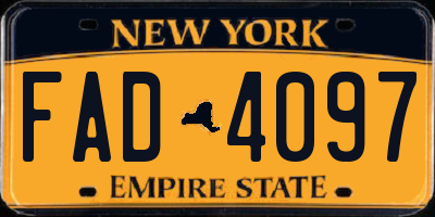 NY license plate FAD4097