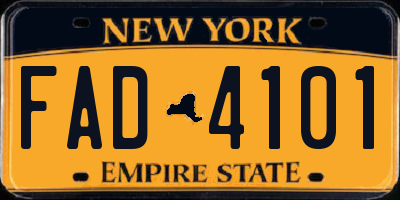 NY license plate FAD4101