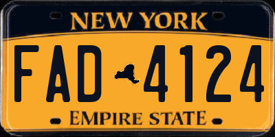 NY license plate FAD4124
