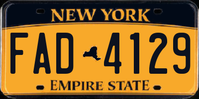 NY license plate FAD4129