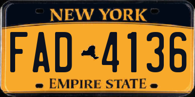 NY license plate FAD4136